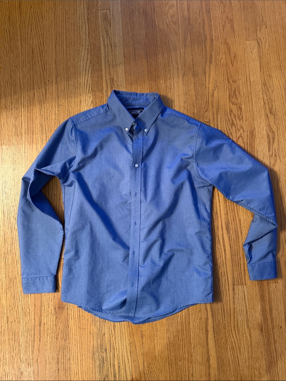 Lands' End Boys' Blue Button-Down Shirt XL size 20 preppy 👀!